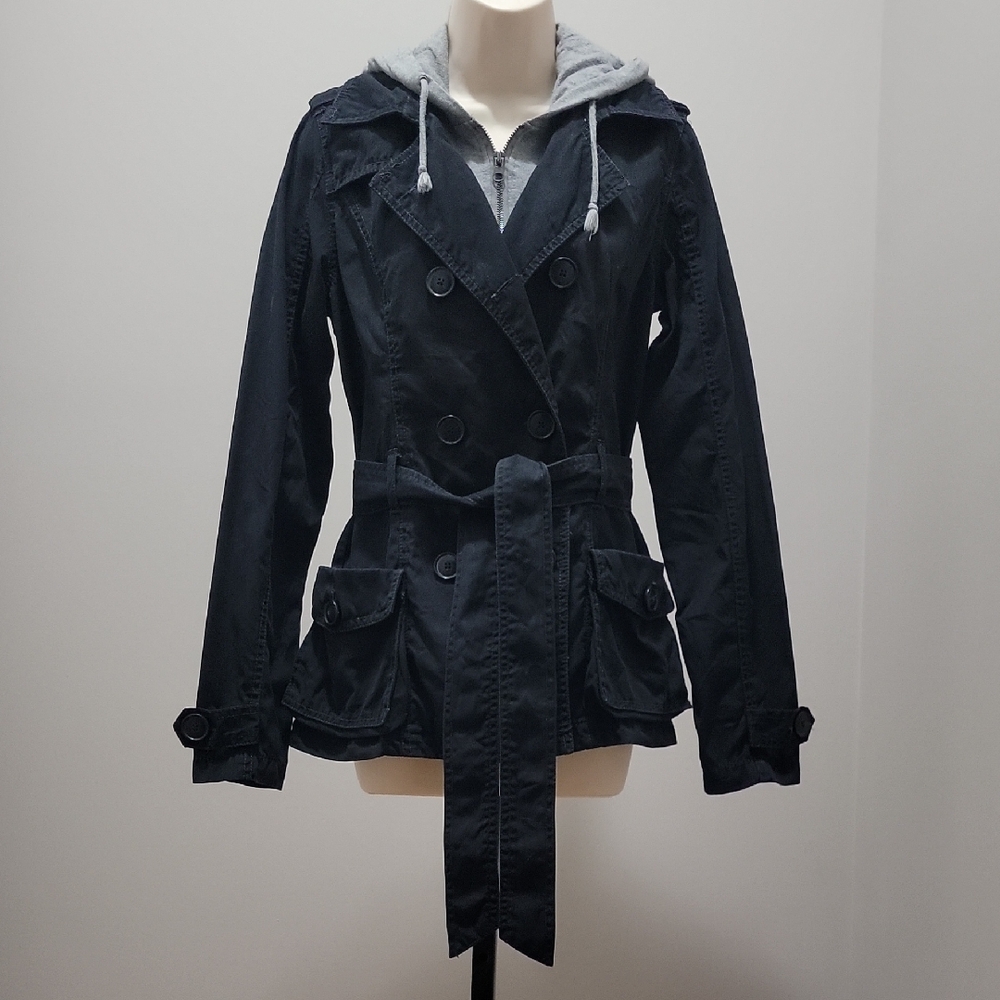 Black Double-Breasted Trench Coat